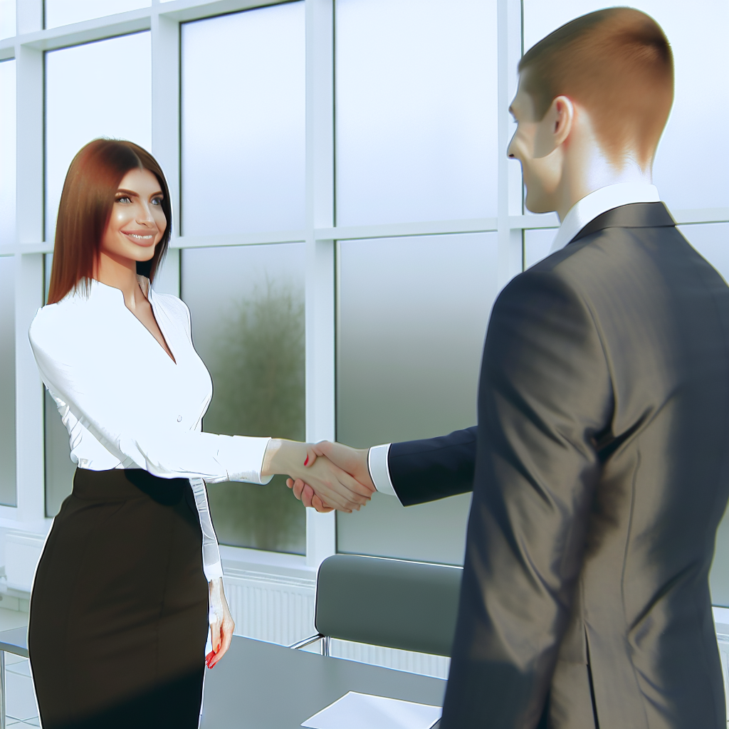 Two business people shaking hands, symbolizing a new partnership deal